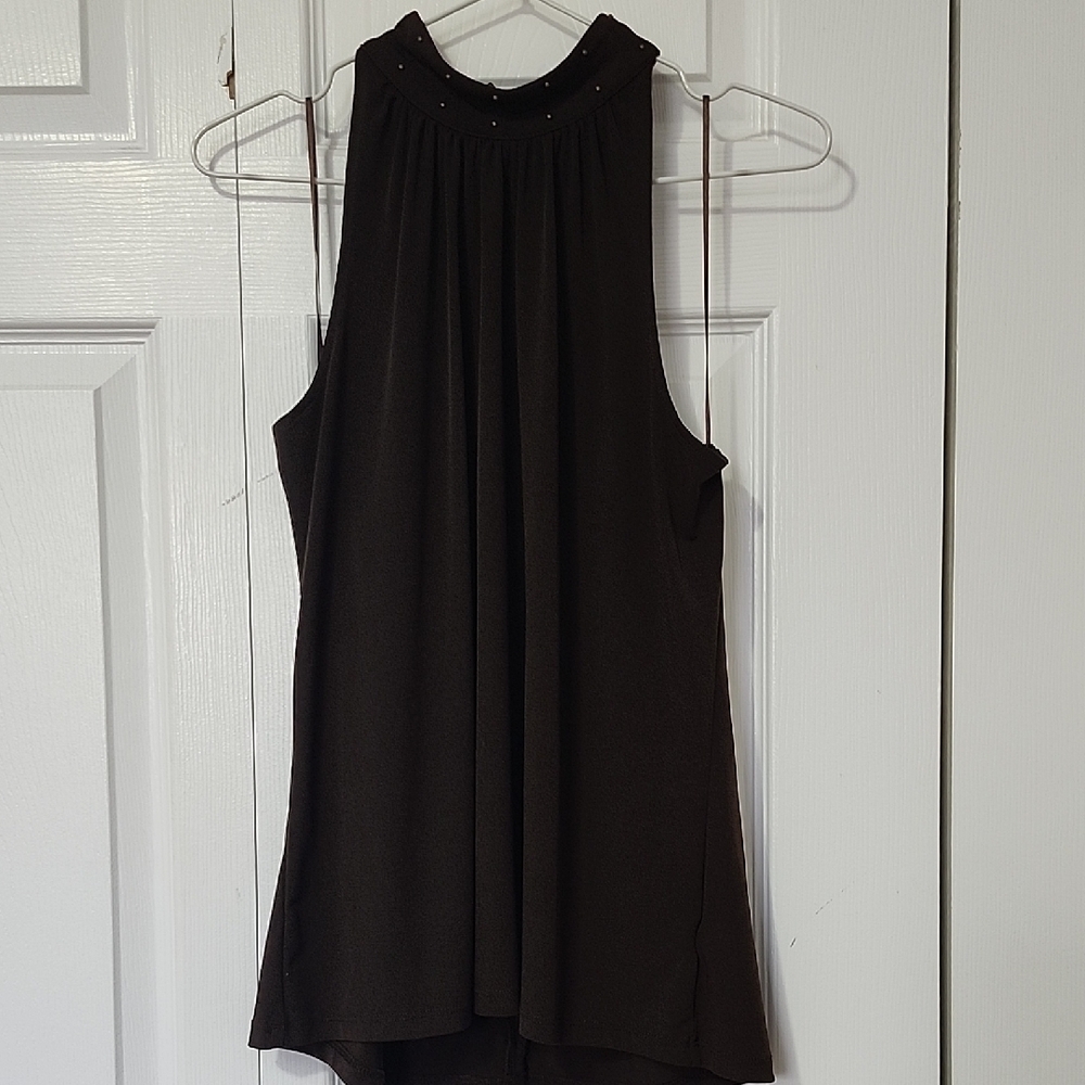 MICHAEL Michael Kors Dark Brown Sleeveless Shirt